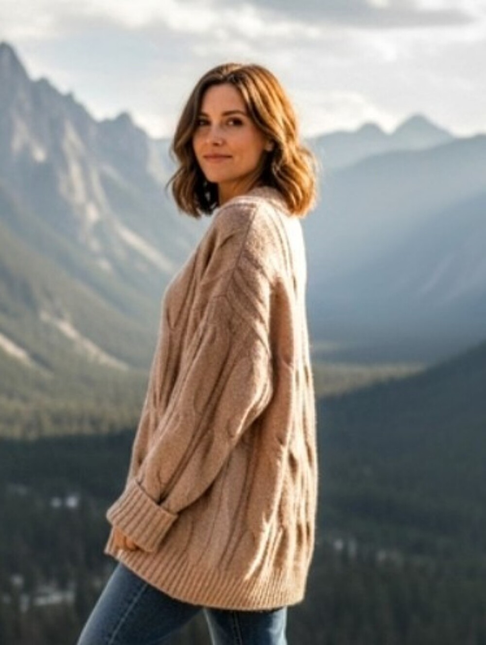 American Eagle Oversized Cable Sweater - Size XL
